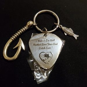 Keychain with Fish, Fishing Hook